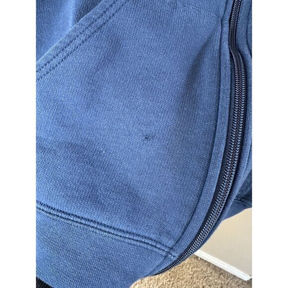 Athletic Works‎ Mens Blue Sweatshirt Large hooded zip up cotton  drawstring - Picture 3 of 7